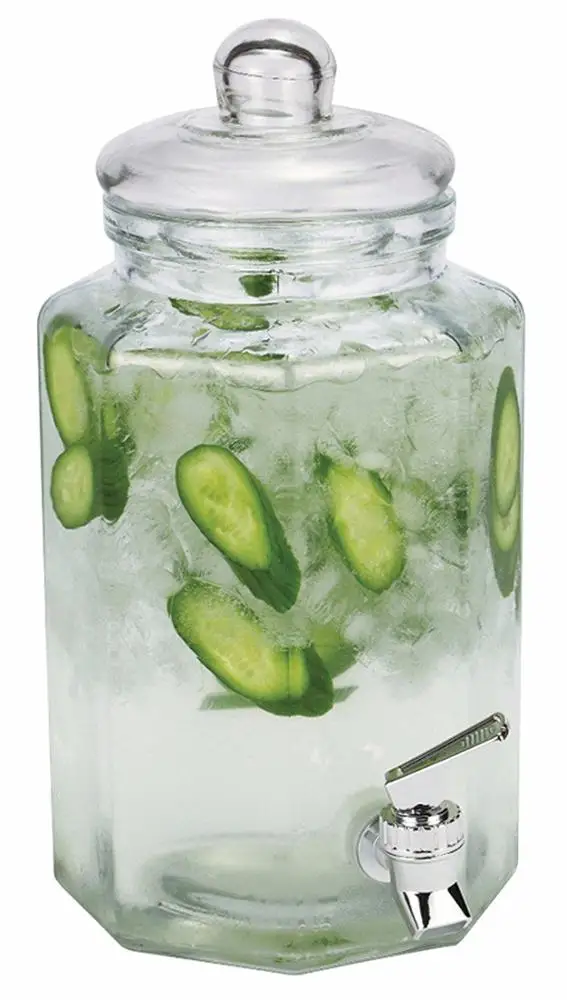 Best Selling 1 Gallon Glass Jar Juice Beverage Dispenser With Tap And Glass Lid