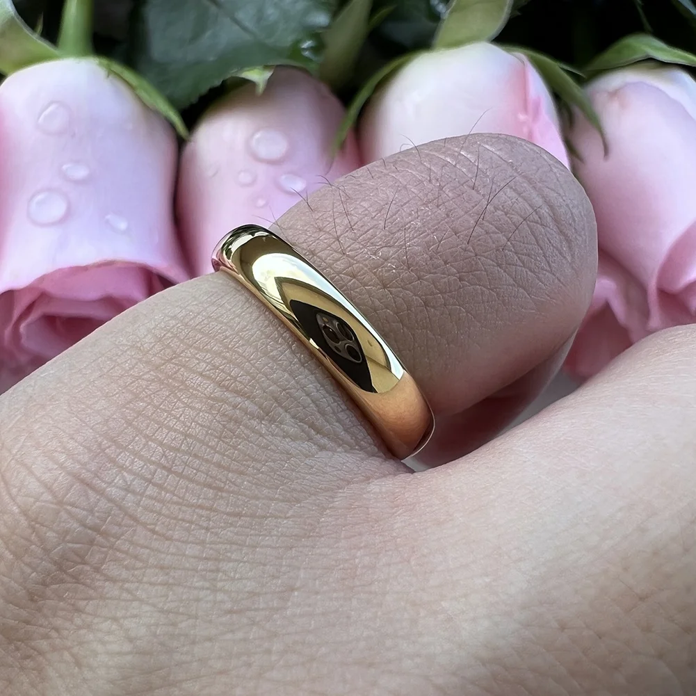 Coolstyle Jewelry Wholesale Dropshipping 4mm Gold Fashion Engagement Wedding Band Tungsten Carbide Ring for Women Men