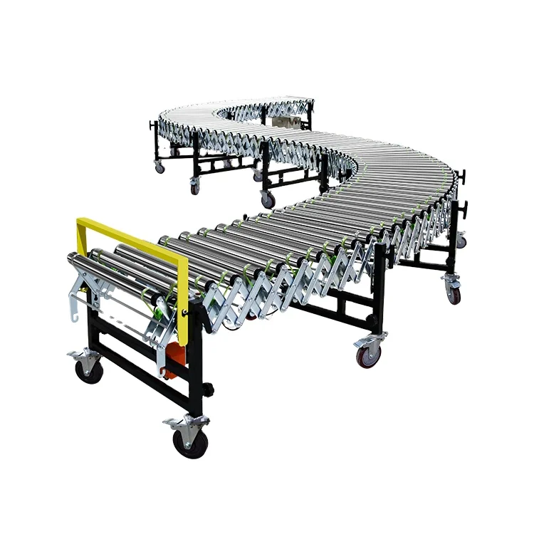 Motorized Warehouse Expandable Telescopic Roller Conveyor in Container