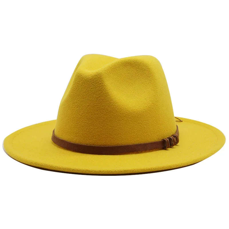 vintage Autumn and Winter fedora hats unisex wholesale women felt hat high quality wide brim 100% wool felt fedora hats men