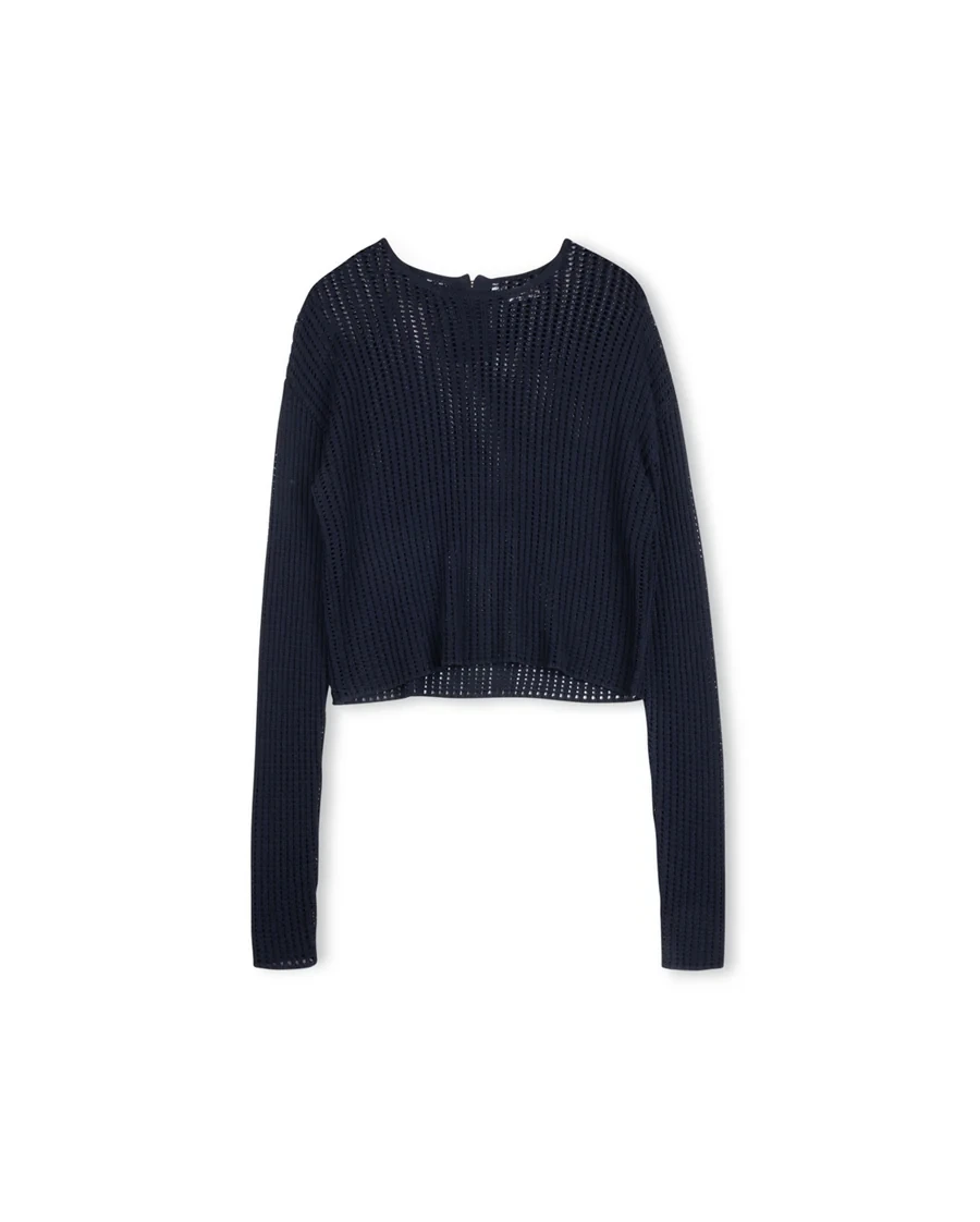 Manufacturer ODM OEM Woman Sweater Soft Mesh Crop Knitted Top Pullovers Ladies Tops Knit Sweater for Women