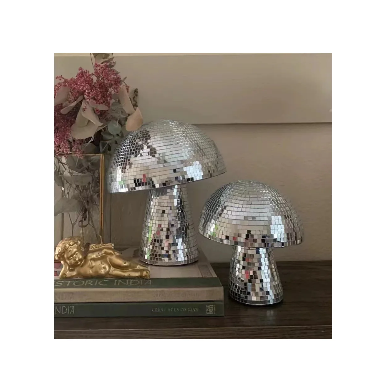 Новейший дискошар в виде грибов Забавный зеркальный стеклянный для украшения вечеринки