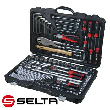 SELTA Factory Wholesale 142 Pcs Mechanics Tool Set for Car Auto Repair Socket Hand Tool Set