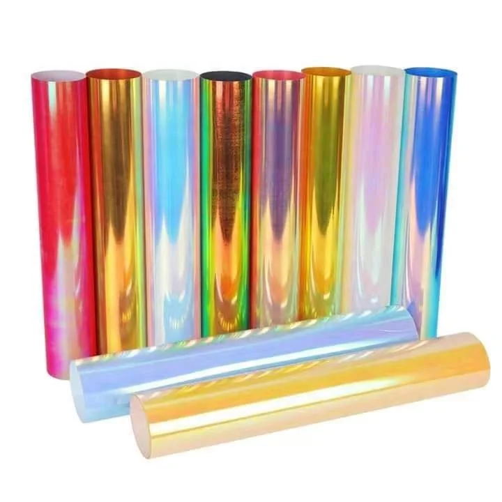 Holographic Heat Transfer Vinyl Roll Holographic Vinyl Glossy HTV Roll For Textile Fabric