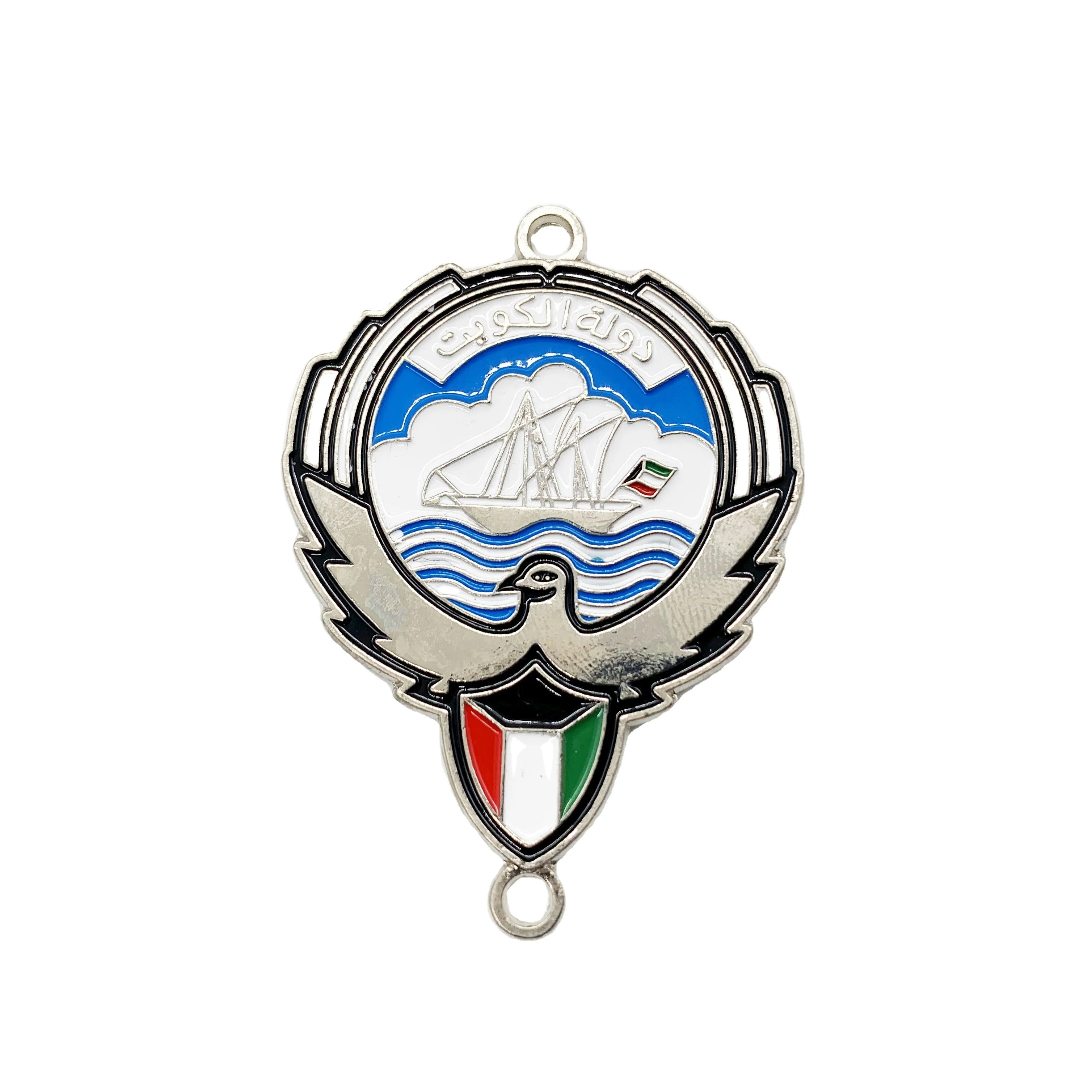 Metal Kuwait logo badge with sticker Kuwait car badge