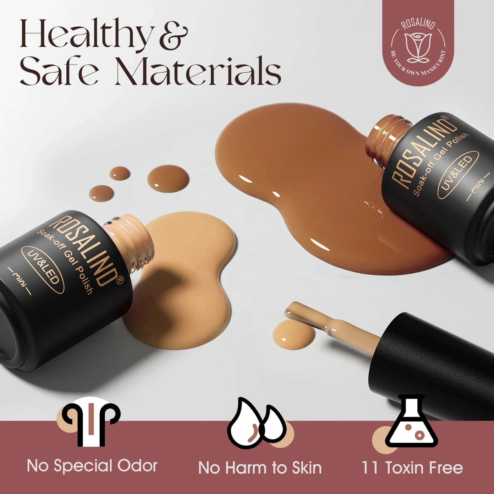 ROSALIND oem odm private label high glossy shiny esmalte varnish vernis long lasting uv led gel nail polish set 100 light colors