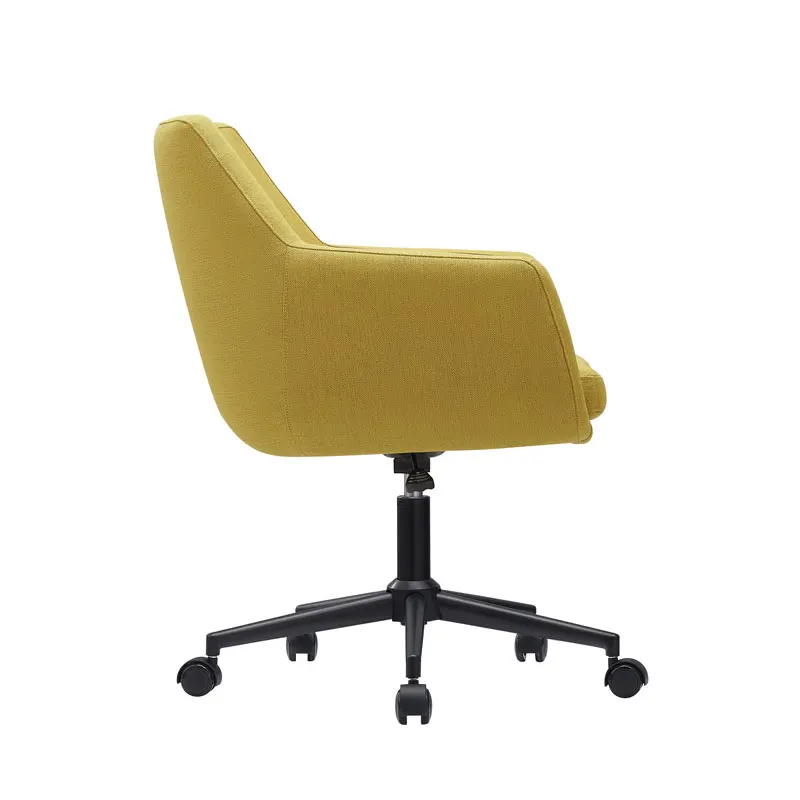 2023 trending leisure style linen fabric cushion reception area swivel office chair with wheels