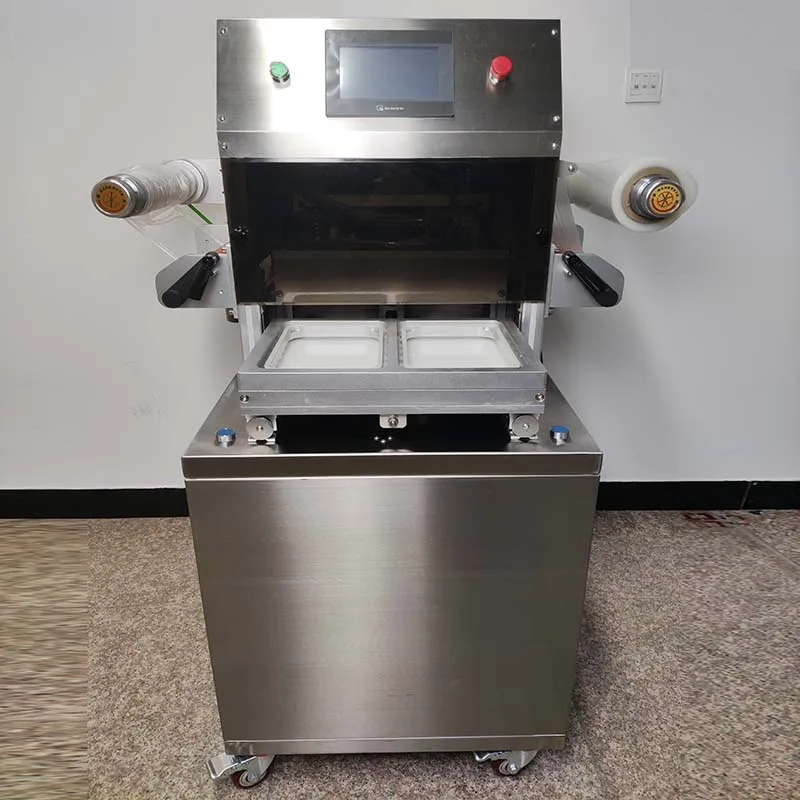 Floor Type Semi Automatic Vacuum Sealer Ready Meal Seafood Salmon Meat Skin Vacuum Packing Machine