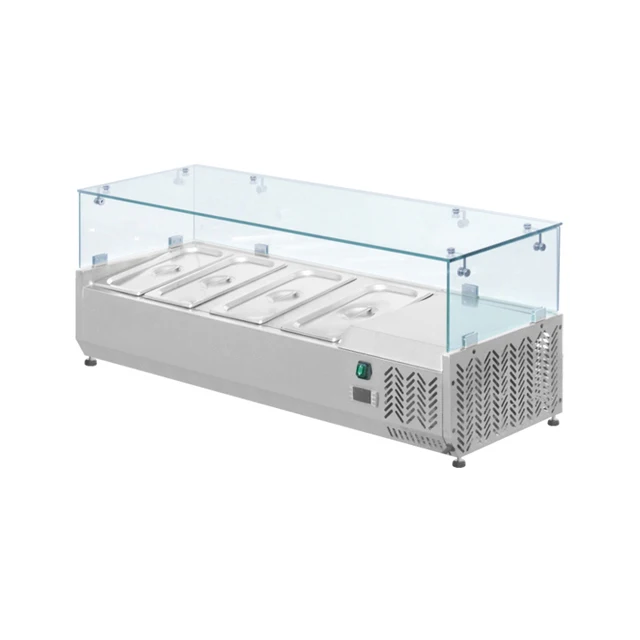 Refrigerated Pizza/salad Glass Work Table,Salad Counter Chiller