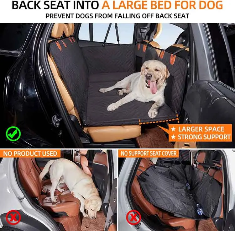 OKKPETS Hot Sale Waterproof Scratch proof Nonslip Hammock for Dogs Backseat Protection Pet Seat Covers for Cars