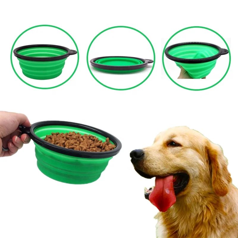 
Collapsible Dog Bowl Food Grade Silicone BPA Free Foldable Expandable Cup Dish for Pet Cat Food Water Feeding Portable Travel 