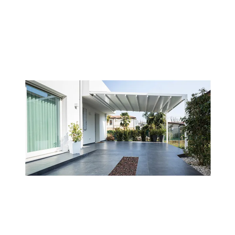 waterproof electric folding awning roof motorized outdoor retractable aluminum pergola shades