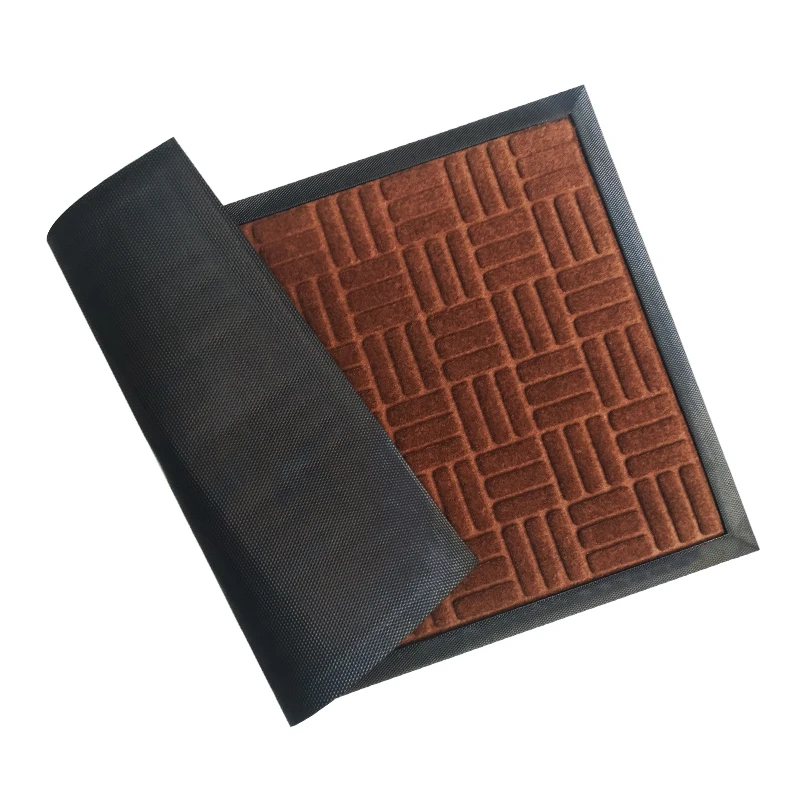 Water absorption Velour Embossed Polyester rubber door mat