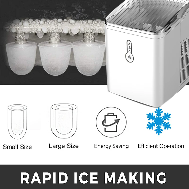 Electronic control  1.6L Water Tank LOW NOISE 12kg/ 24hours Bullet Shaped Large Size Ice Cube Maker
