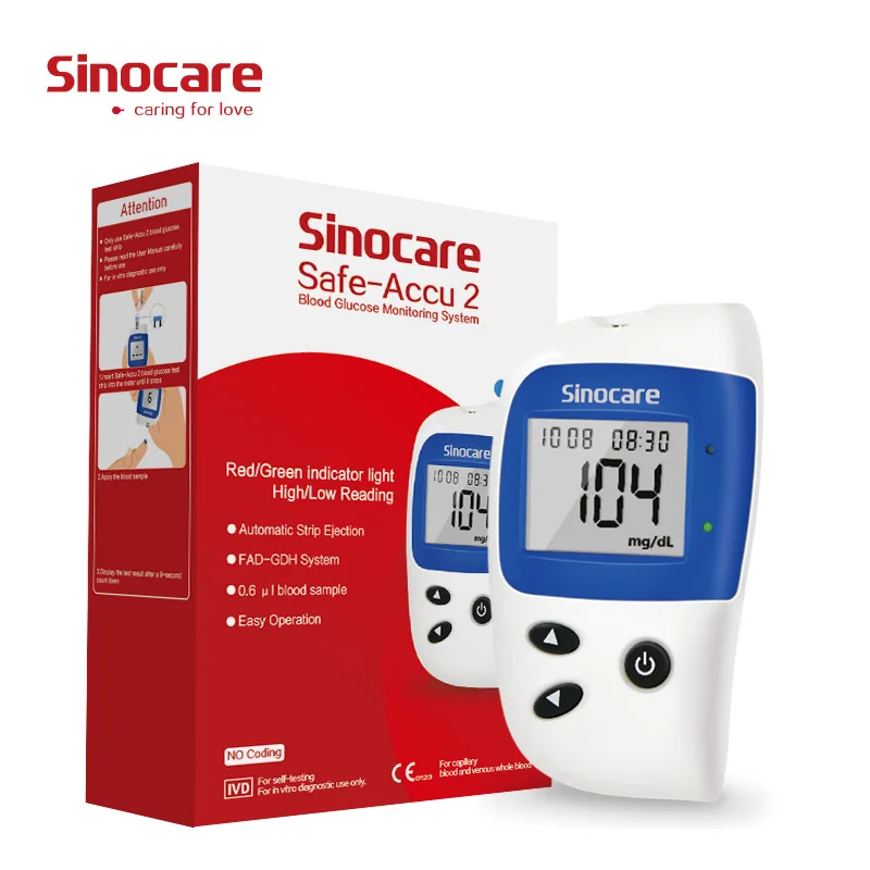 Sinocare цифровой прибор для контроля уровня сахара в крови измеритель глюкозы измерения с Бесплатная 100