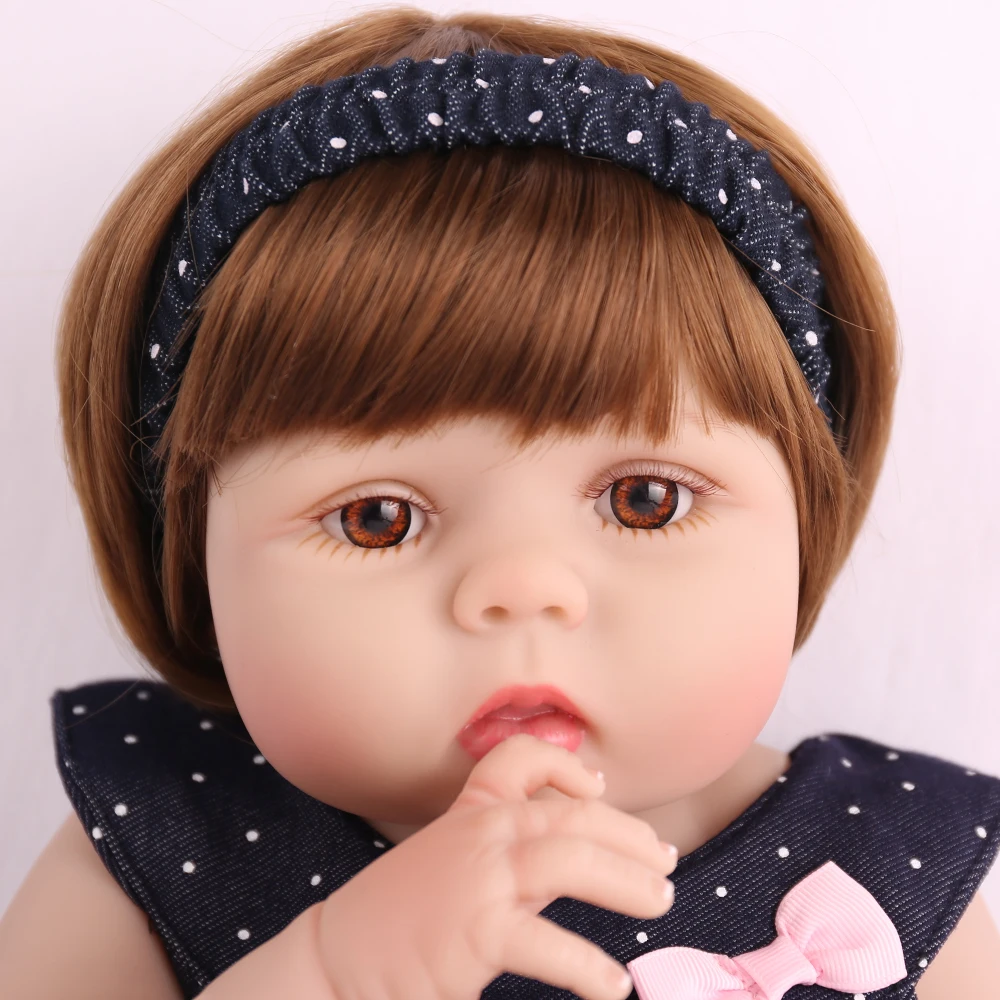 Full Silicone 22inch 55cm Reborn Baby Dolls Lifelike Bebe Realistic Lifelike Menina Kid Boneca Toy lol Grils Gift Cute Toddler