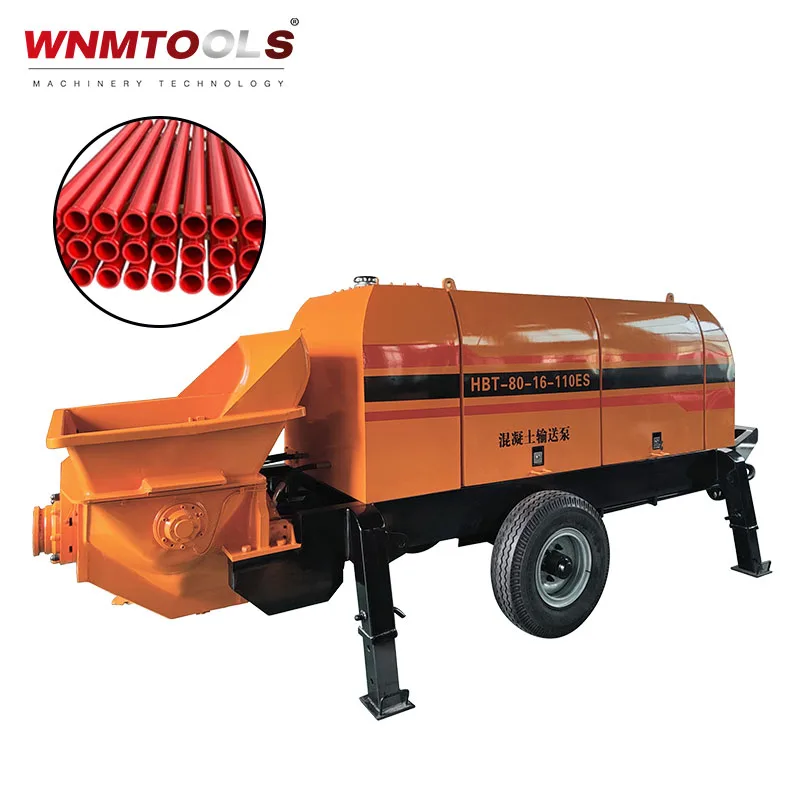 Ready Mix Concrete Pump Diesel Portable Trailer Concrete Mixer With Pump For House Building