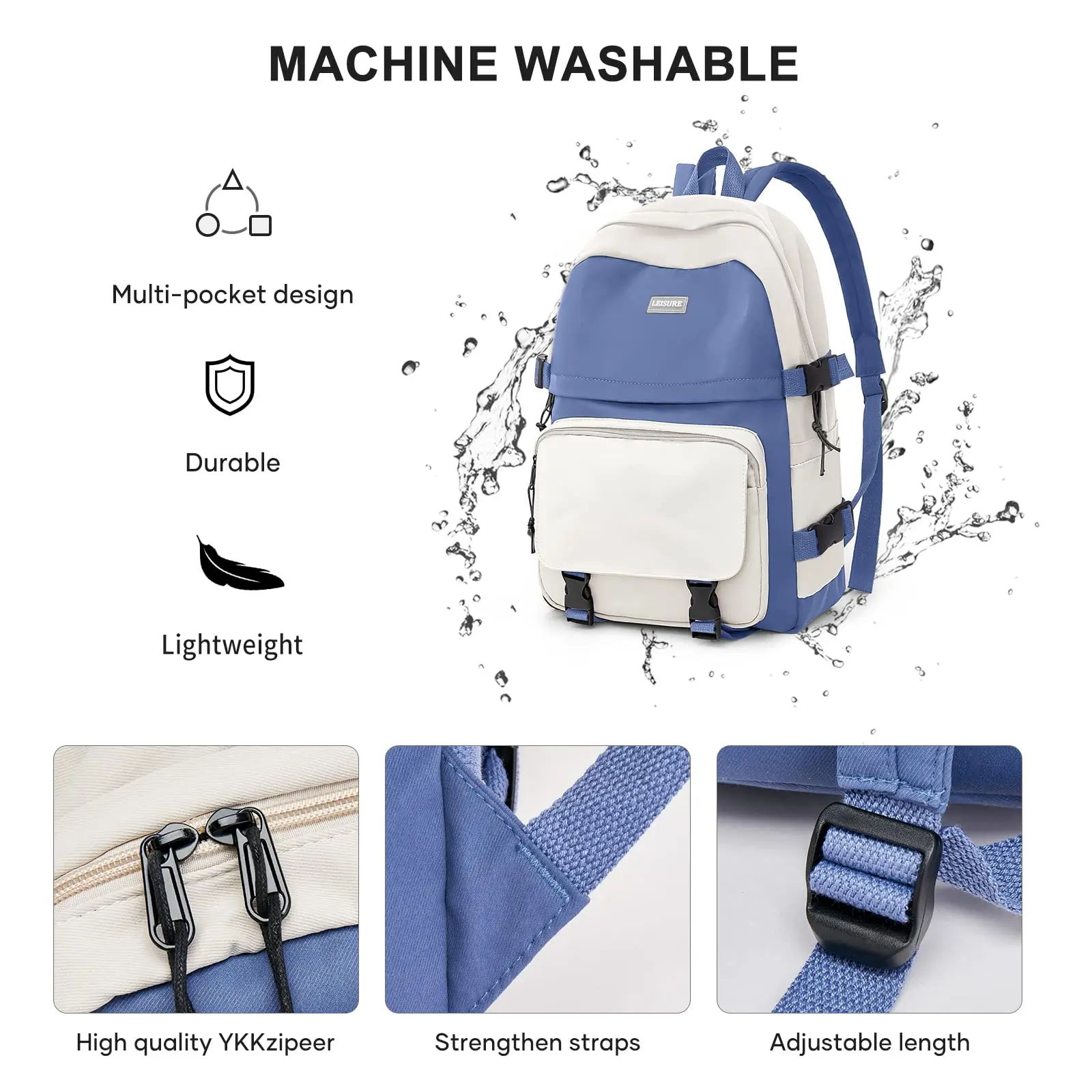 Middle School Backpack for Teen Girls Cute College Backpack Lightweight School Bag Waterproof Travel Rucksack Casual Daypack