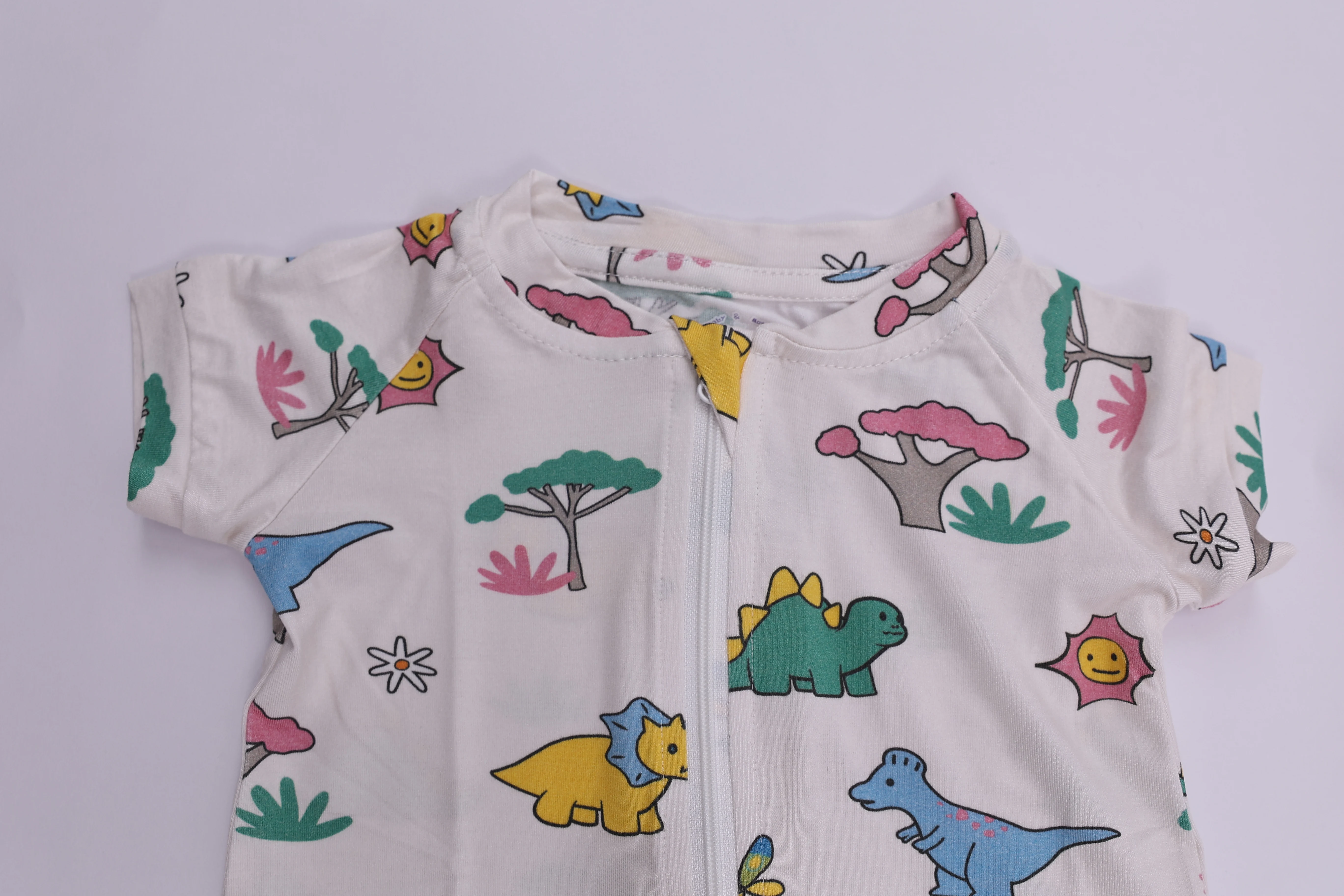 Custom Print Halloween Pattern 95% Lyocell 5% Spandex Newborn Baby Infant Zipper Onesie Rompers For Summer