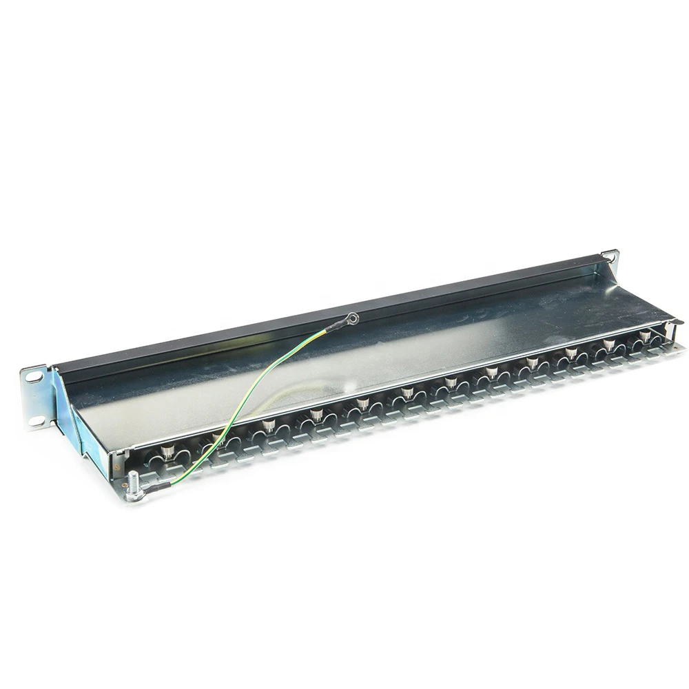  Патч-панель CAT6a 19 дюймов двойной IDC FTP 24 порта STP 1U экранированная