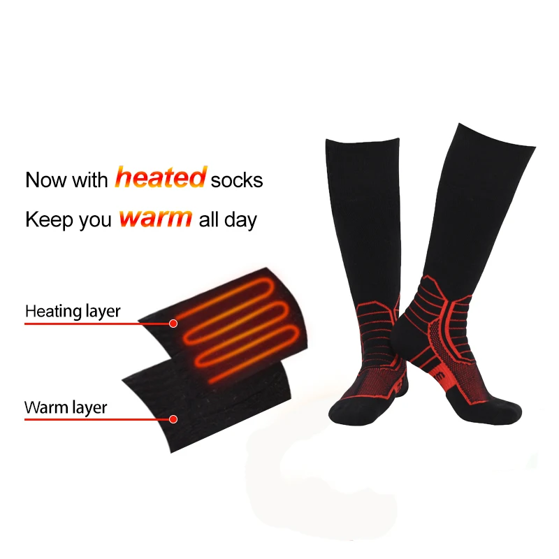 AC Cotton 7.4v 2600mah Smart Li Ion Battery Rechargeable Heated Socks