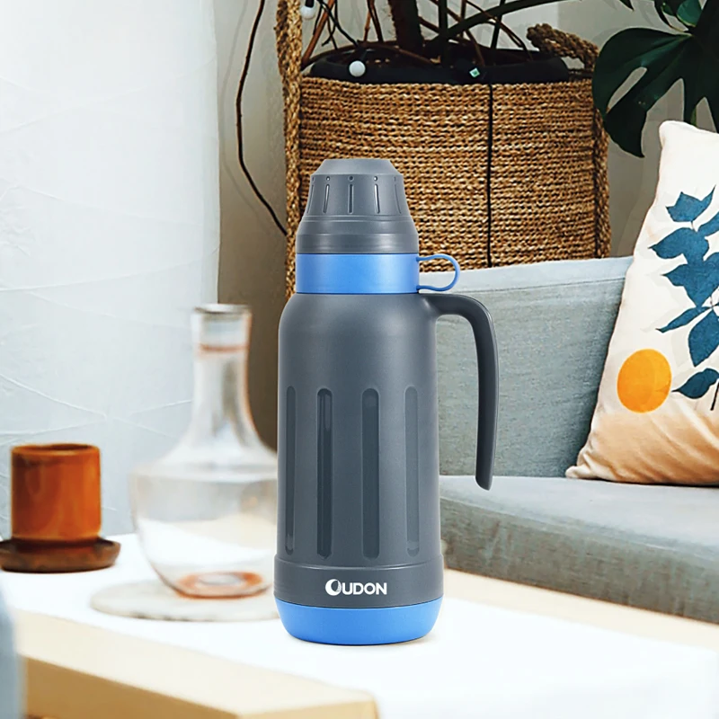 35oz Water Bottle Large Capacity Vacuum Flask Travel Pot Thermos with Two Cups