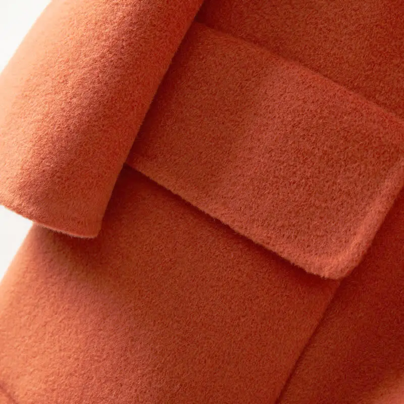 Factory Wholesale Women 100% Wool Coat Ladies Pure Woolen Long Coats Customized Service MC819