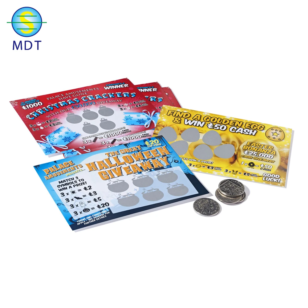 
MDT O plastic scratch off cards pvc card promotion 