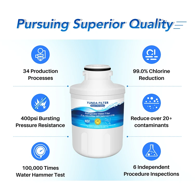 Microfilte r brand MFCMG14211FR and 502417010003  for home usage compatible fridge freezer  filter replacement ice water filters