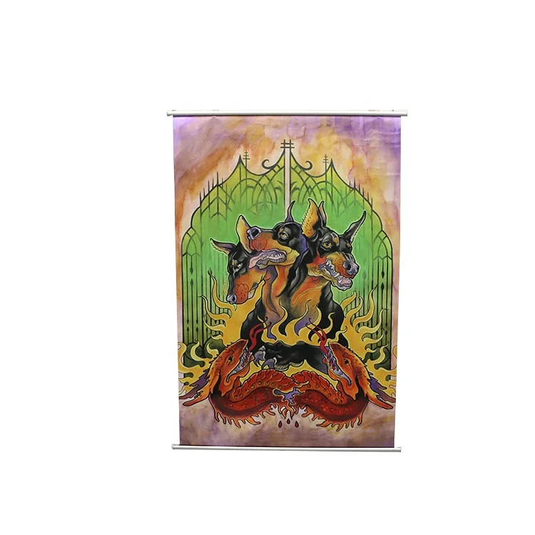 Custom Wall Scroll with Hanging  aluminium Rods Banner