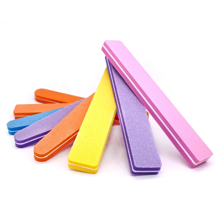 Professional nail file 80/100/150/180/240 2 way nail buffer oem custom printed logo top nail file