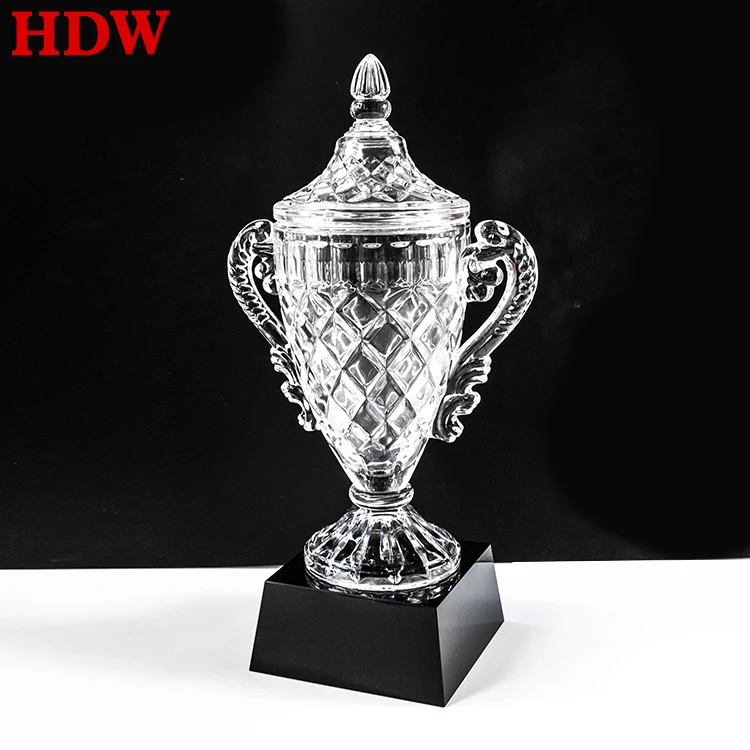 HDW factory wholesale k9 crystal trophy Custom Crystal Award Cup Trophy