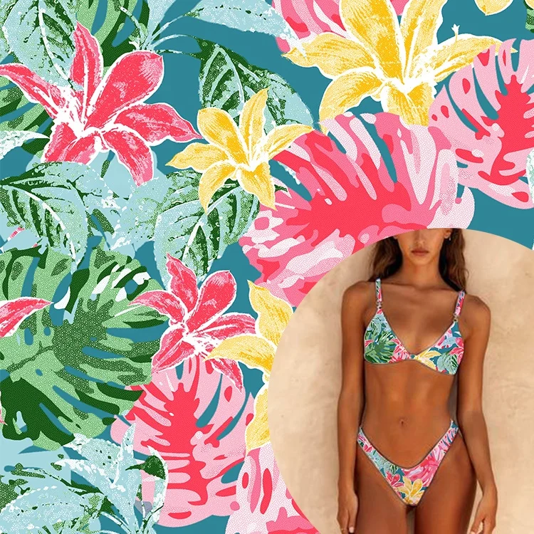 120gsm custom design UPF 50+ supplex polyester spandex digital printing fabric