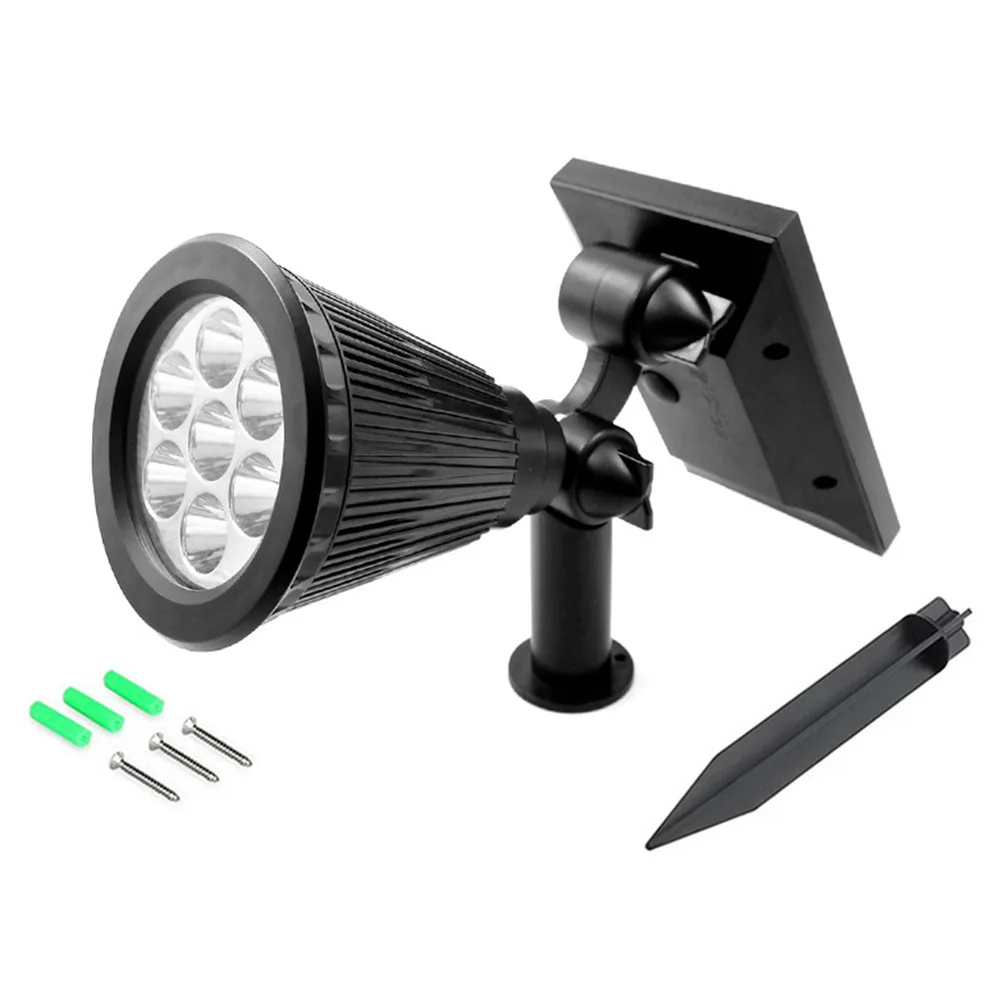 Outdoor waterproof 7 led changing color 3W solar wall light,adjustable solar spotlight for courtyard,landscape,garden