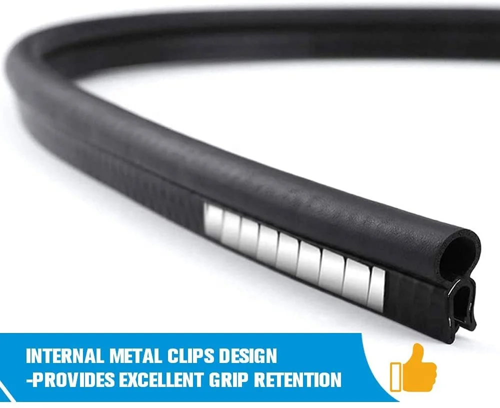 Car Door Rubber Seal Strip, Automotive Weather Striping with Top Bulb, Easy to Install for Cars, Boats, RVs, Trucks, Home