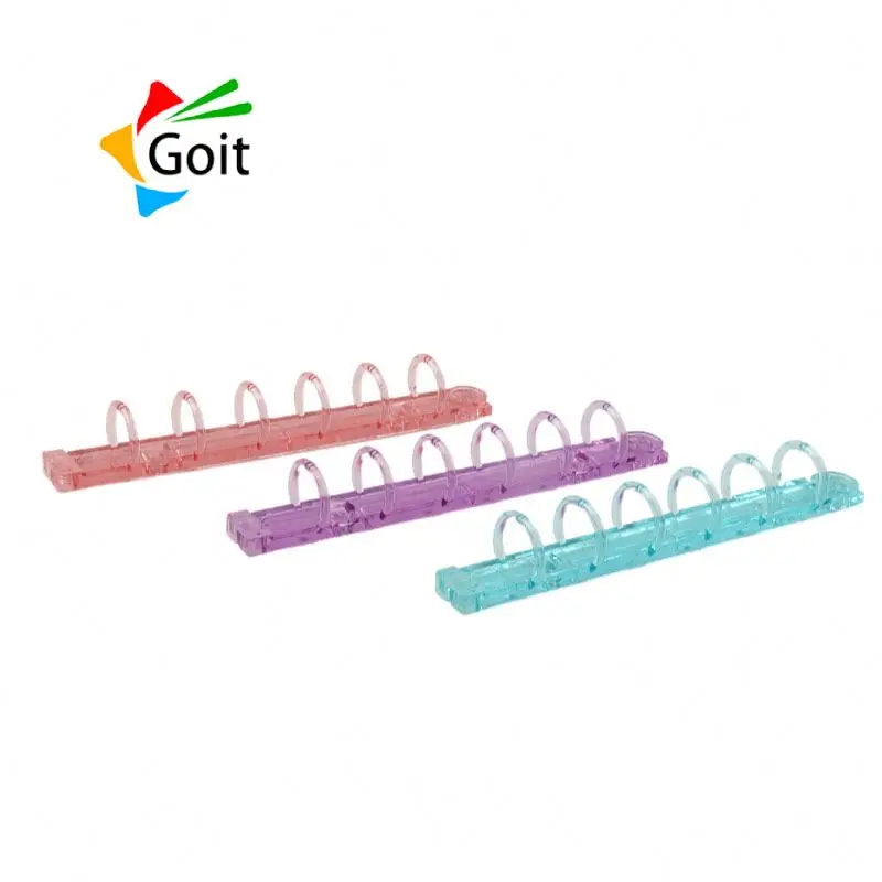 Customizable colors clear view folder stationery plastic file clips binder clip ring mechanism for binding