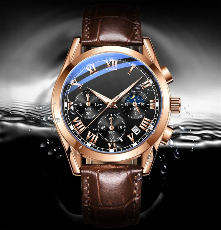 Luxury Men Watches Luminous Multi-function custom watch chronograph Business casual quartz watches