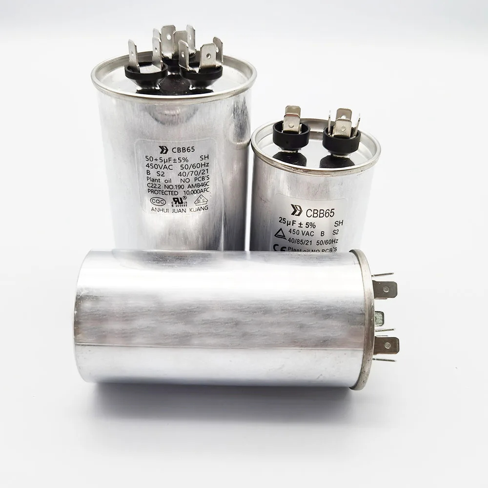 AC Motor Capacitor Air Conditioner Compressor Start Capacitor CBB65 450VAC 15uF 20uF 25uF 30uF 40uF 45uF 50uF 60uF