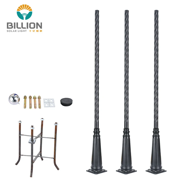 High Quality Outdoor Garden Street Light Lamp Pole Custom Q235 Steel 2.6m 3m 3.5m 4m Aluminum High Mast Light Pole