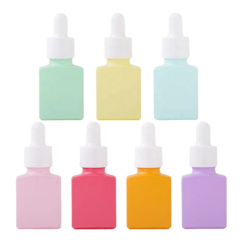 Custom Logo Color Clear Blue Skin Care Serum Essential Oil 5ml 10ml 15ml 30ml 50ml 1oz Glass Dropper Bottle With Packaging Box