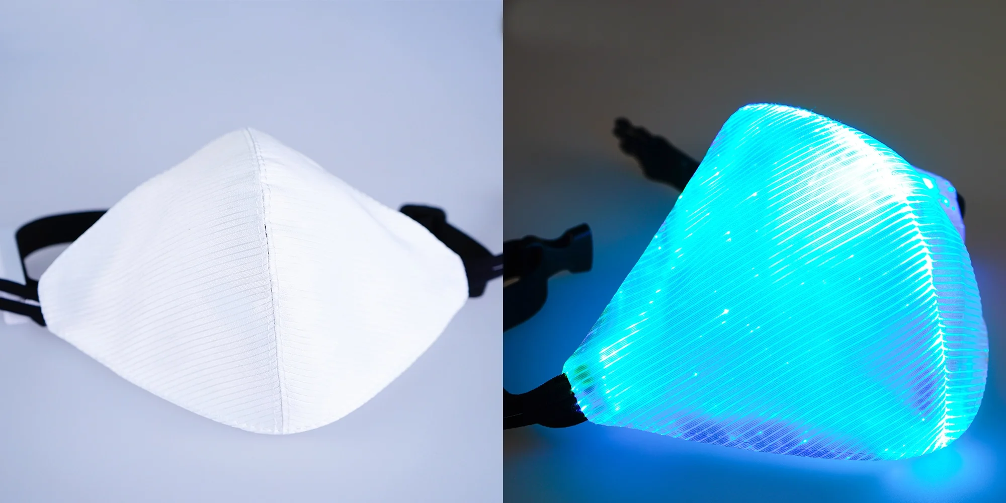 High Brightness Rechargeable Colorful Light Up Dust-proof Fiber Optic Mask Carnival Cosplay Party Halloween luminous led mask