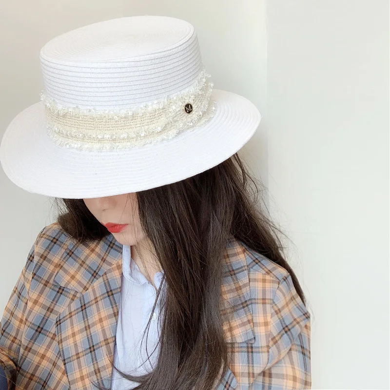 Wholesale Luxury Wide Brim Buy Straw Sun Top Hat for Women Custom Fashion Sun Protection Paper Straw Beach Hat