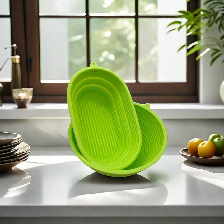Collapsible Silicone Banneton Bread Proofing Baskets Set Sourdough Starter Kit Baking Supplies Tools Customs Color Box Size