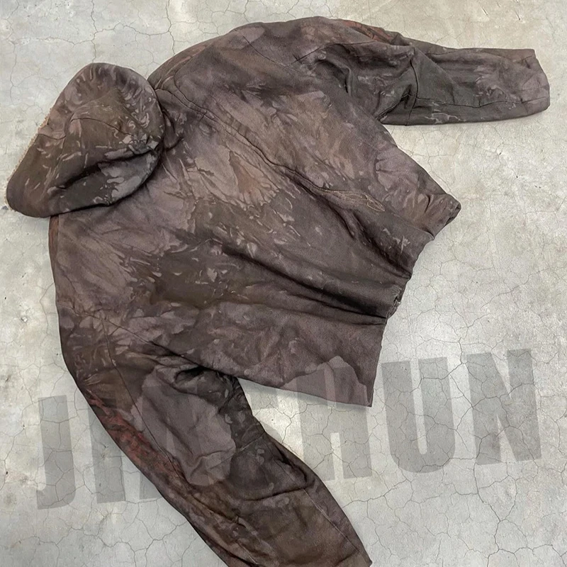 Custom Over Digital Printed Streetwear Oversized Zip up Coat Black Lightweight Winter Goose Down Cotton Canvas Jacket for Men