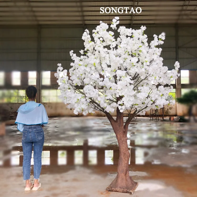 songtao Artificial cherry blossom tree outdoor wedding decoration hotel decoration customized white artificial Cherry trees