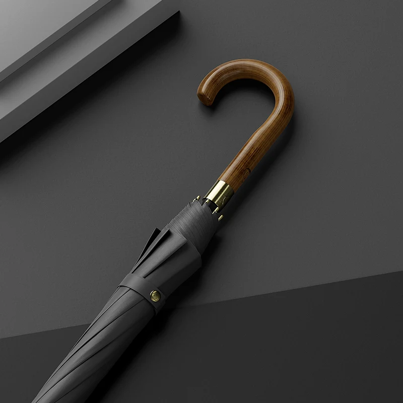 Promotional automatic windproof custom umbrella for women rain wooden handle golf umbrella with logo