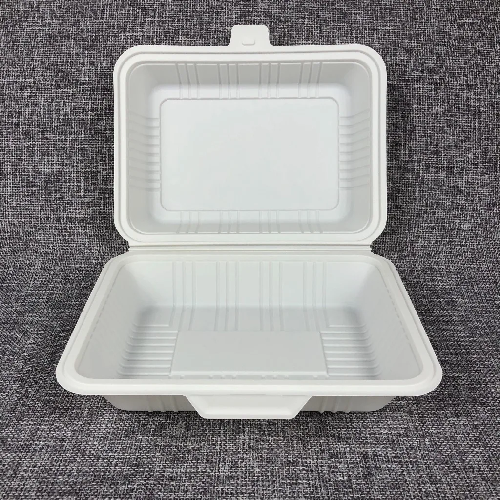 C14 15%off 100% Biodegradable Rectangular Corn Starch Food Container with Lid Disposable Cornstarch Hot Dog  Box