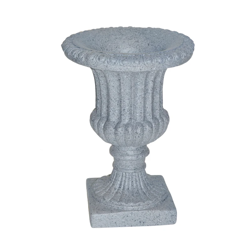 Home Decorative Plant Pots Grey Urn Planter Indoor Outdoor Fiber Clay Flower Plant Pots