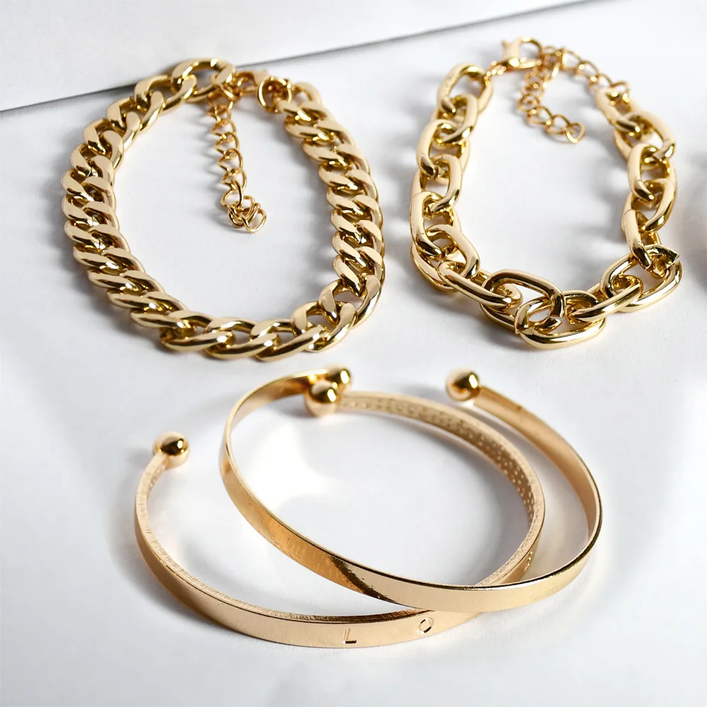 2023 mens fashion charm gold jewelry twist chain ankle bracelets couple gift simple thread bangles bracelets set women