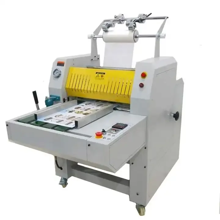 FM-520  hydraulic roll laminator Semi-automatic hot roll  with belt feeding automatic separating